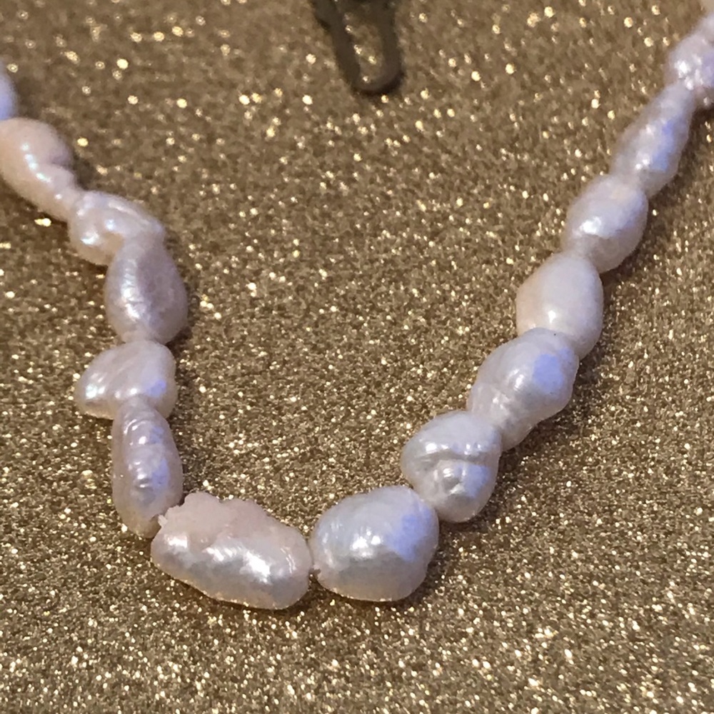 SOLDVintage Freshwater Pearl Strand w Hook Clasp - Picture 4 of 13